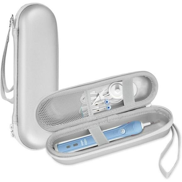 Hard travel electric toothbrush case protective storage box with strap and zippe - Picture 1 of 7